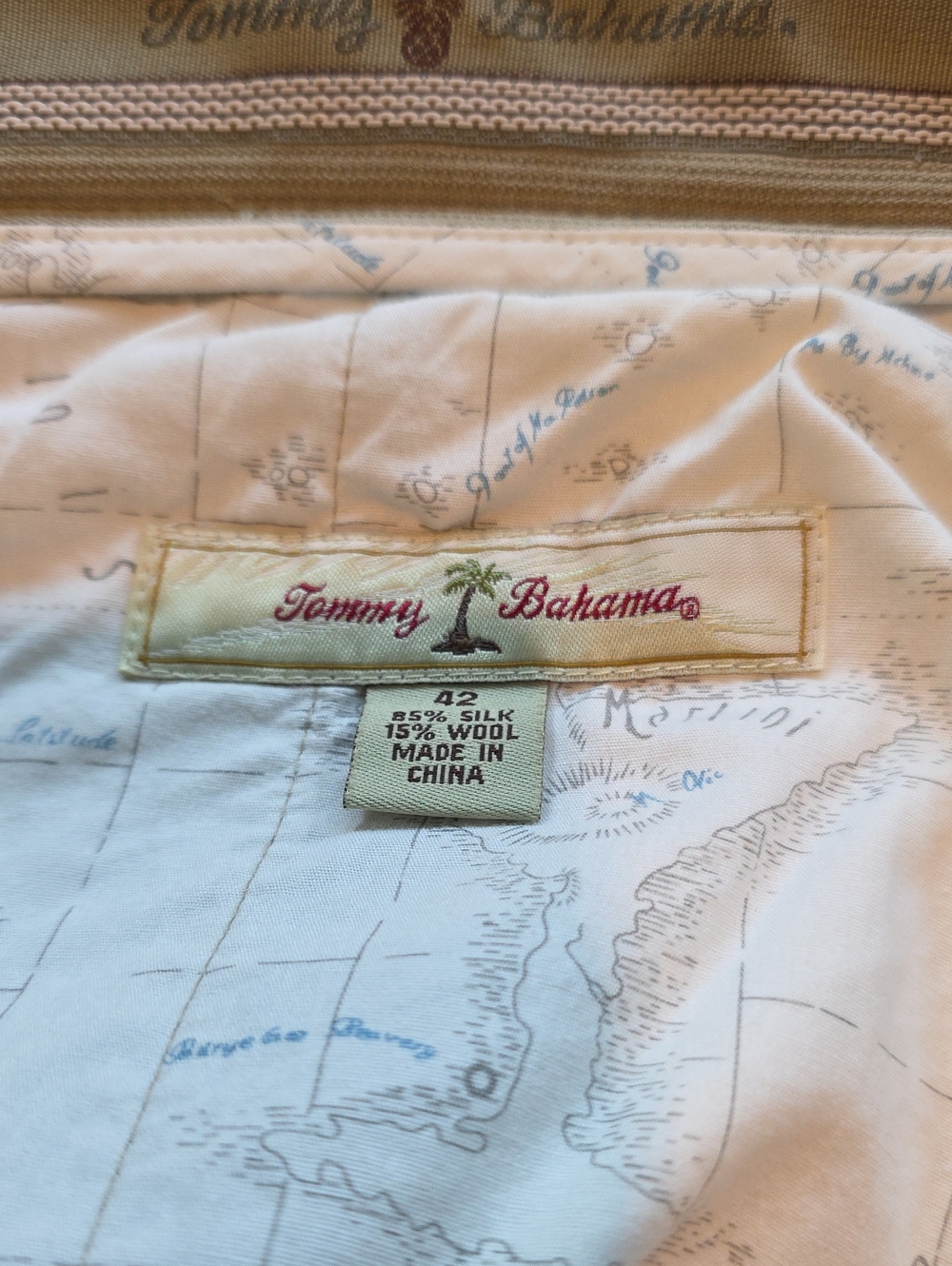 Tommy Bahama Silk Dress Pants Light Blue Map Print